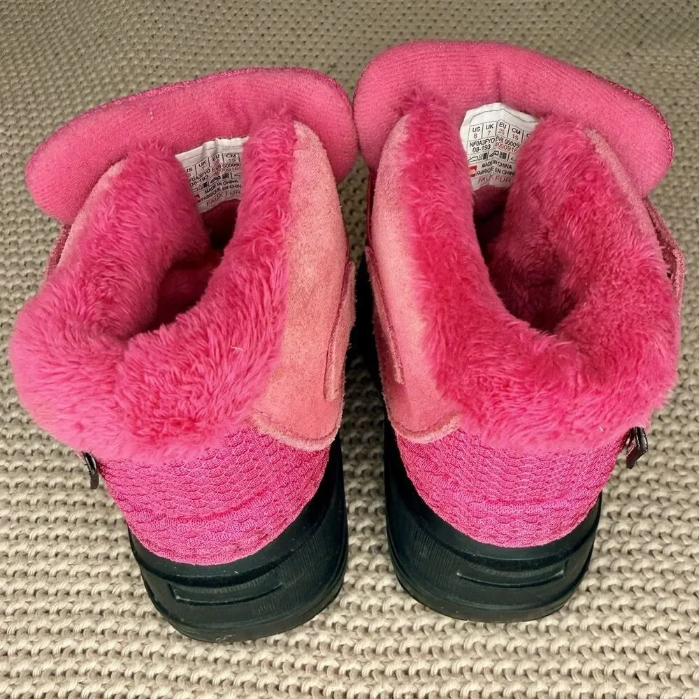 The North Face Toddler Alpenglow II Insulated Snow Boots Pink/Black Sz 8 EUC!!